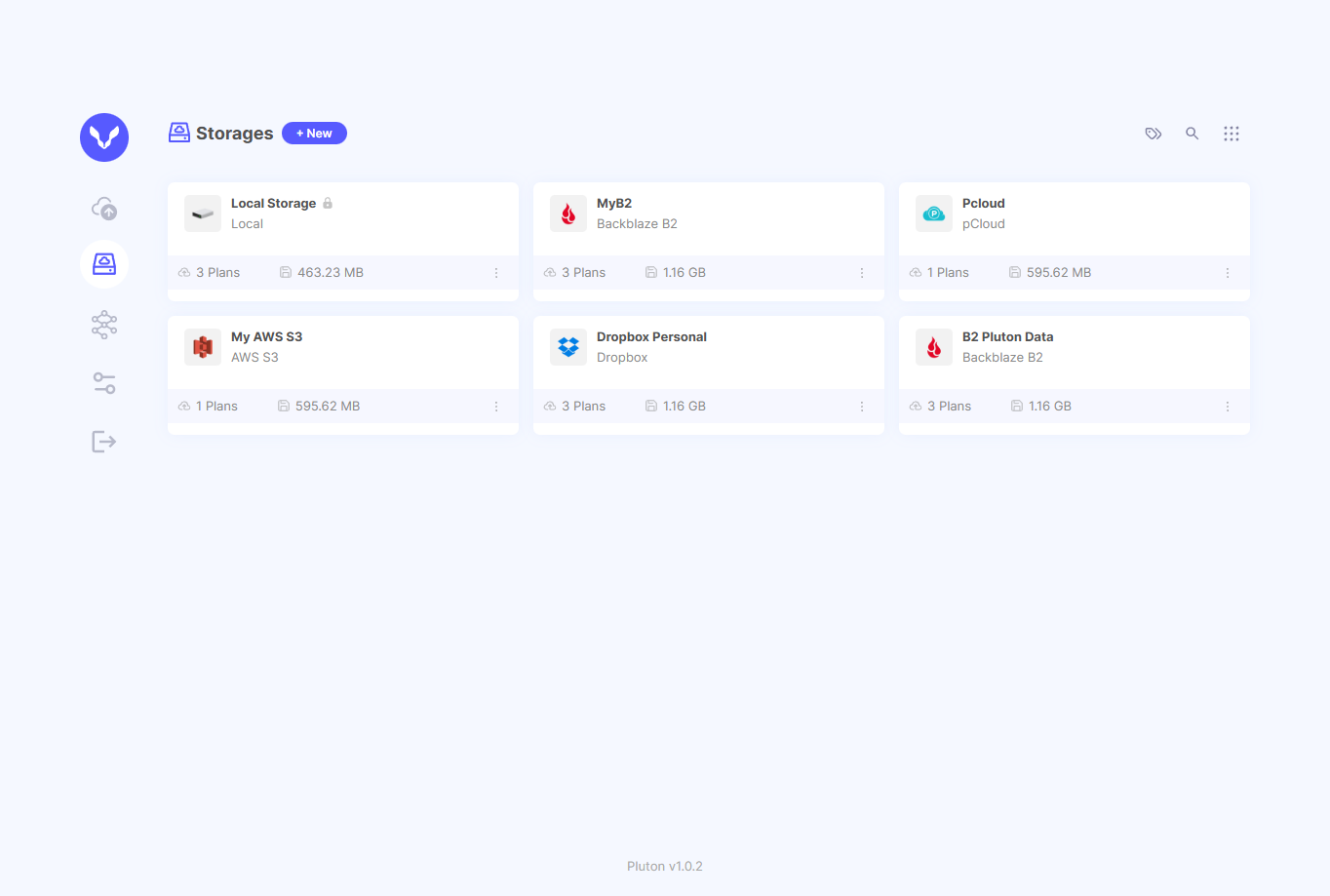 Pluton Storages page